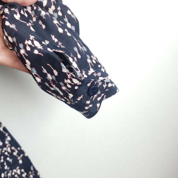 Garnet Hill 100% Silk Blouse Floral Print Top - Picture 7 of 9